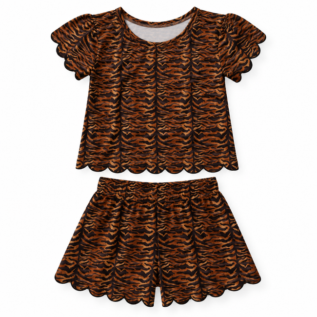 Storybook Scribbles Goldie Scalloped Short Set - Knit - Pre Order