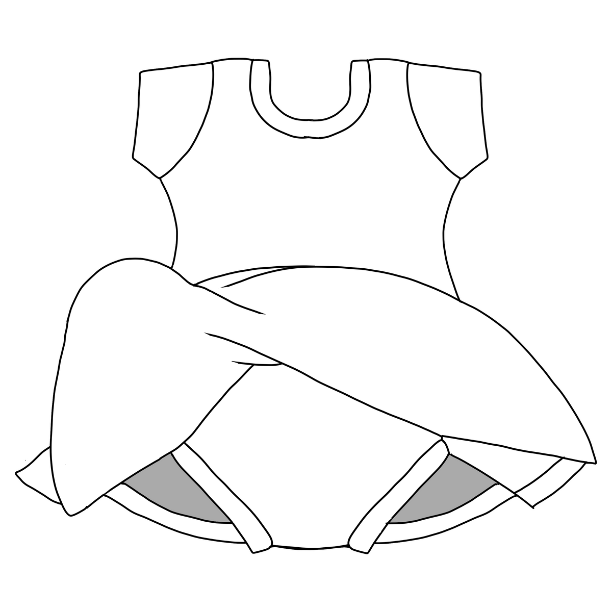 HEY NOW - SHORT SLEEVE SKIRTED LEO - KNIT