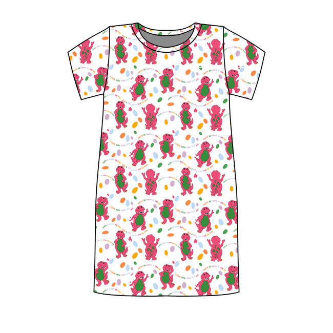Dino Vintage Sheet - Poppy Oversized Sleep Shirt Bamboo - Pre Order